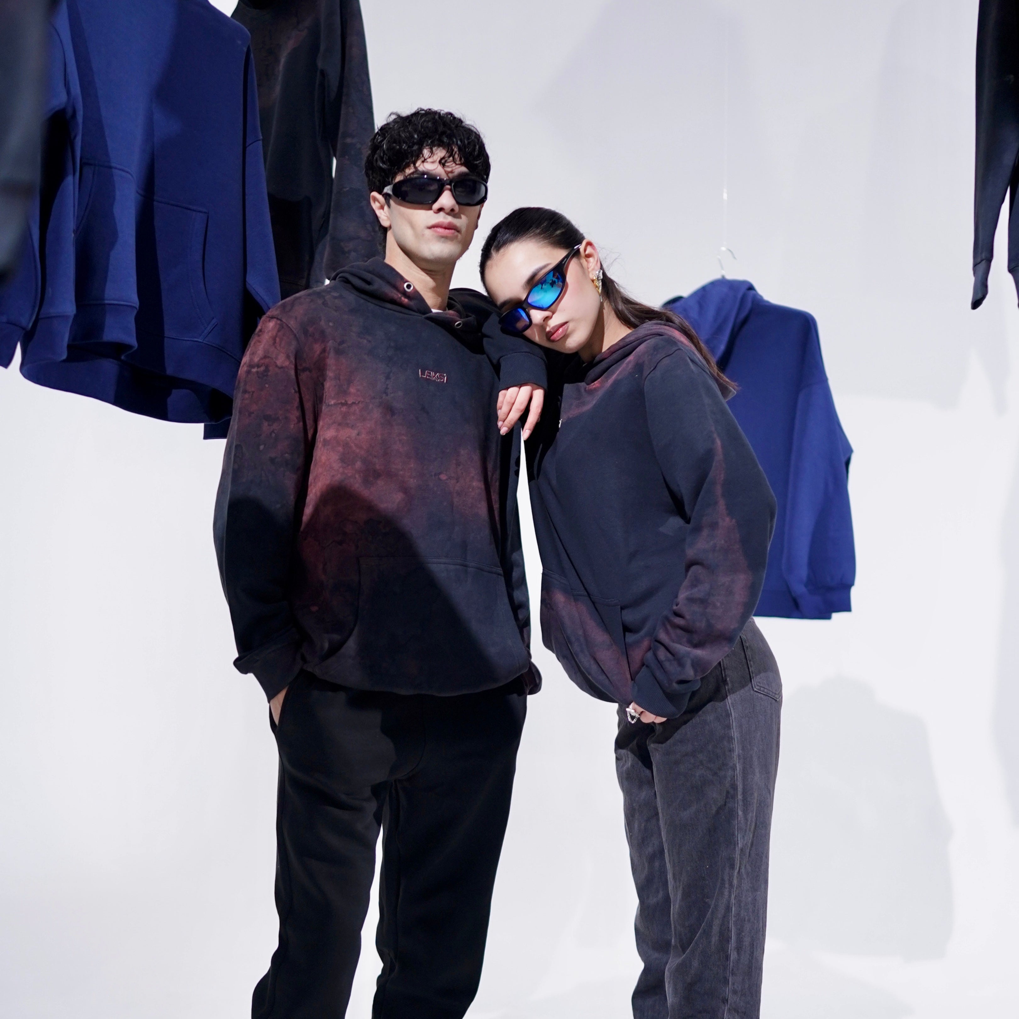 Rusty Black Acid Cloud Hoodie S - Premium Unisex Raglan Hoodie | LEKSI Pakistan