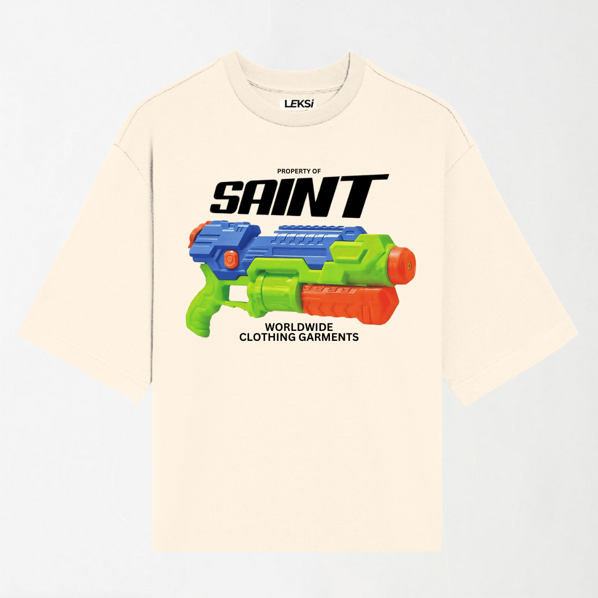 Saint Water Gun - Round Neck Unisex T Shirt S - Premium Unisex Graphic T-Shirt | LEKSI Pakistan