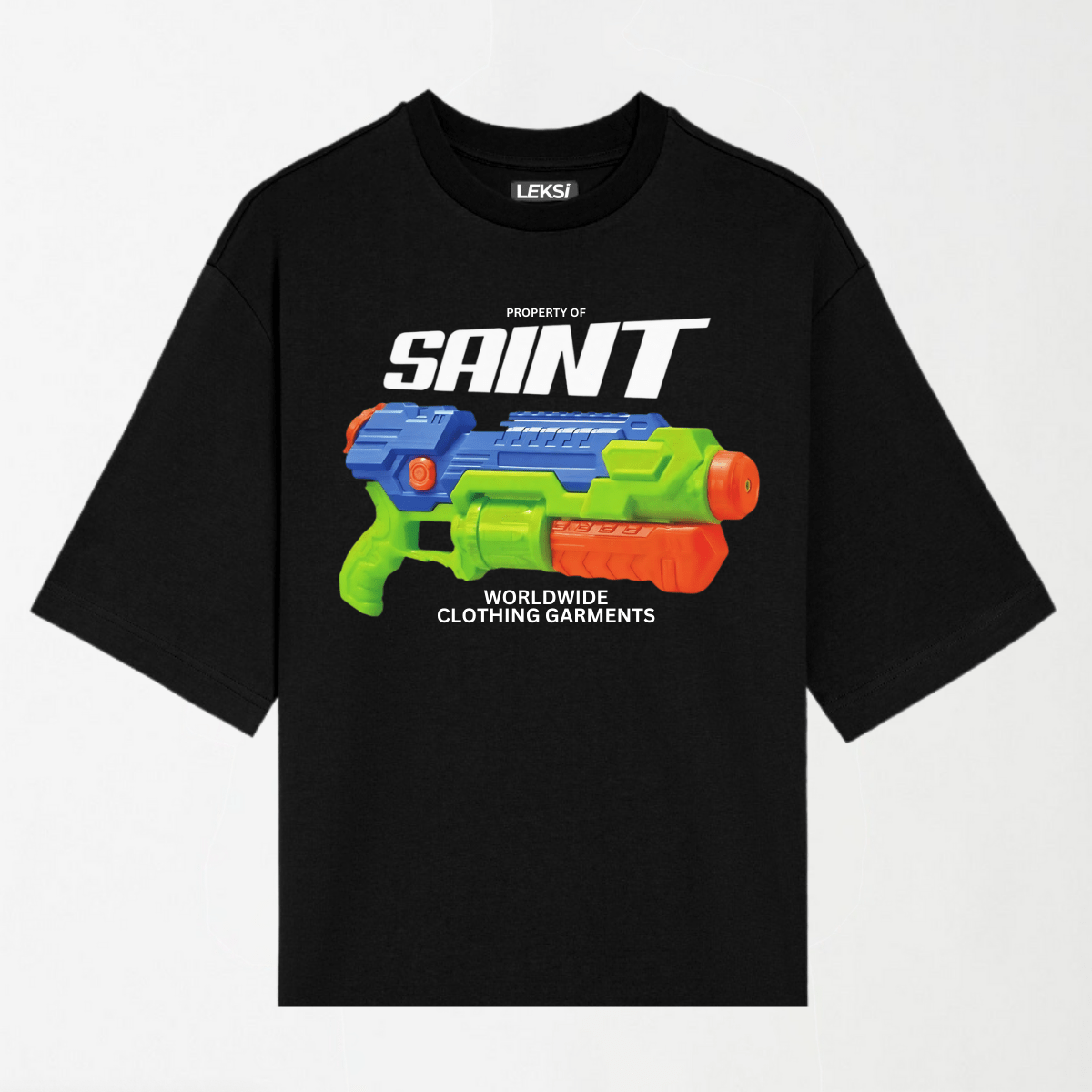 Saint Water Gun - Round Neck Unisex T Shirt S - Premium Unisex Graphic T-Shirt | LEKSI Pakistan