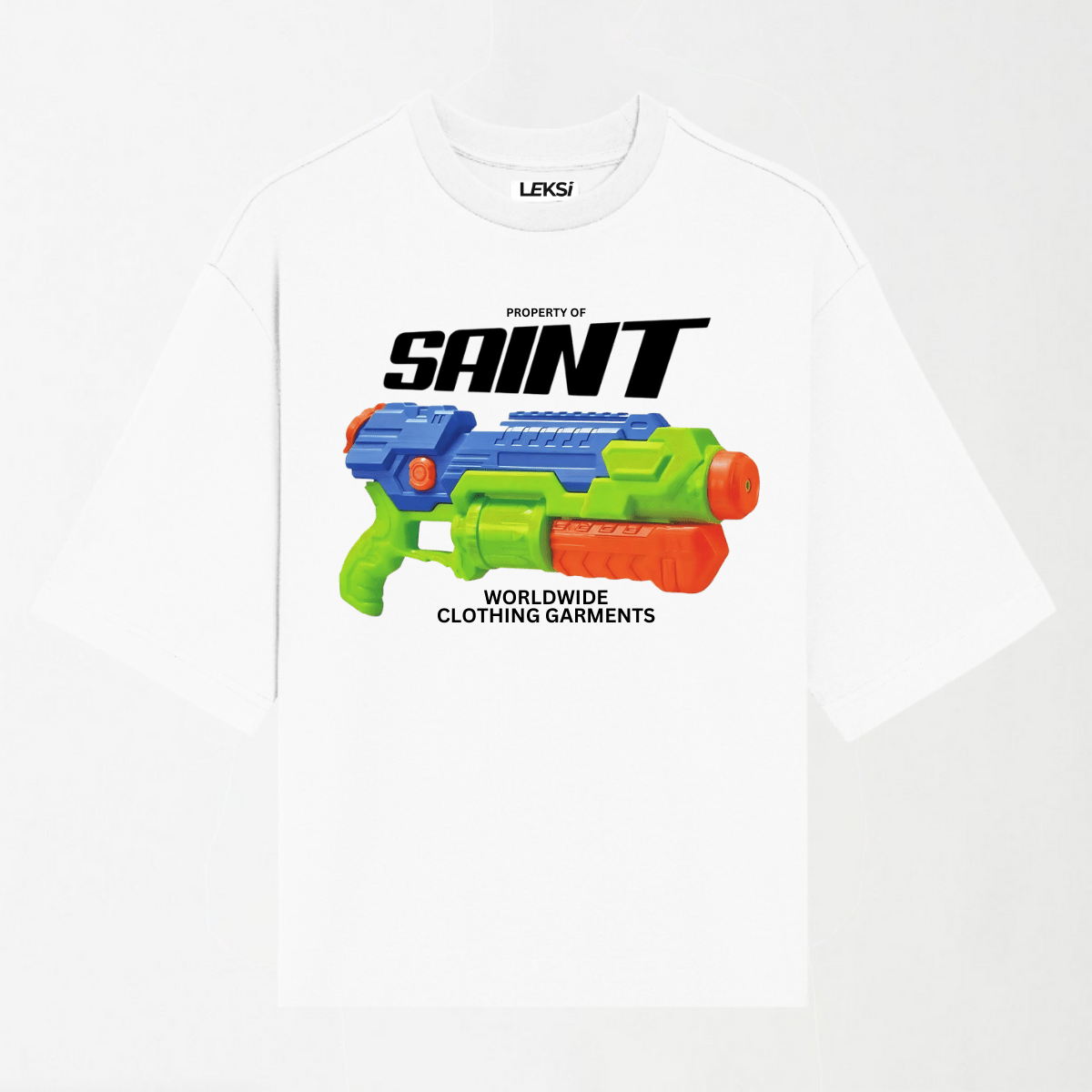 Saint Water Gun - Round Neck Unisex T Shirt S - Premium Unisex Graphic T-Shirt | LEKSI Pakistan