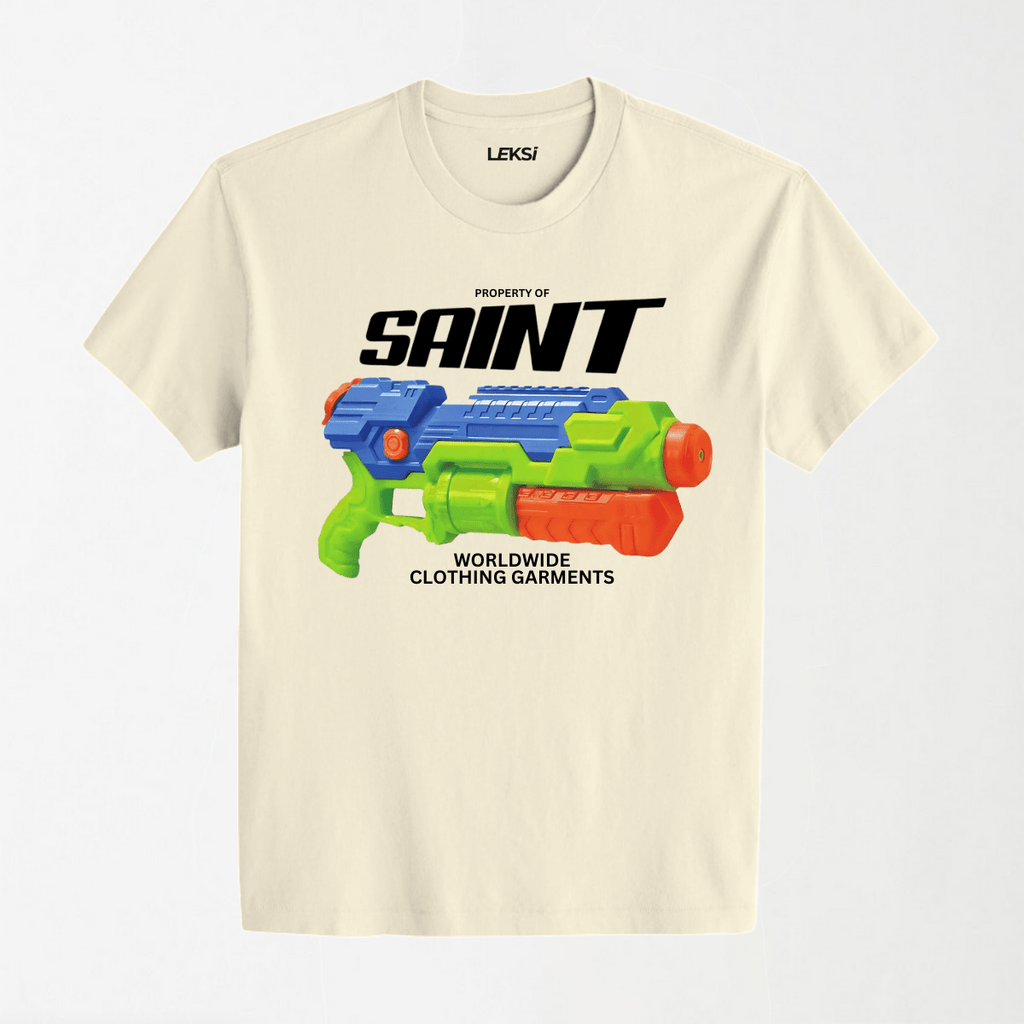 Saint Water Gun - Round Neck Unisex T Shirt S - Premium Unisex Graphic T-Shirt | LEKSI Pakistan