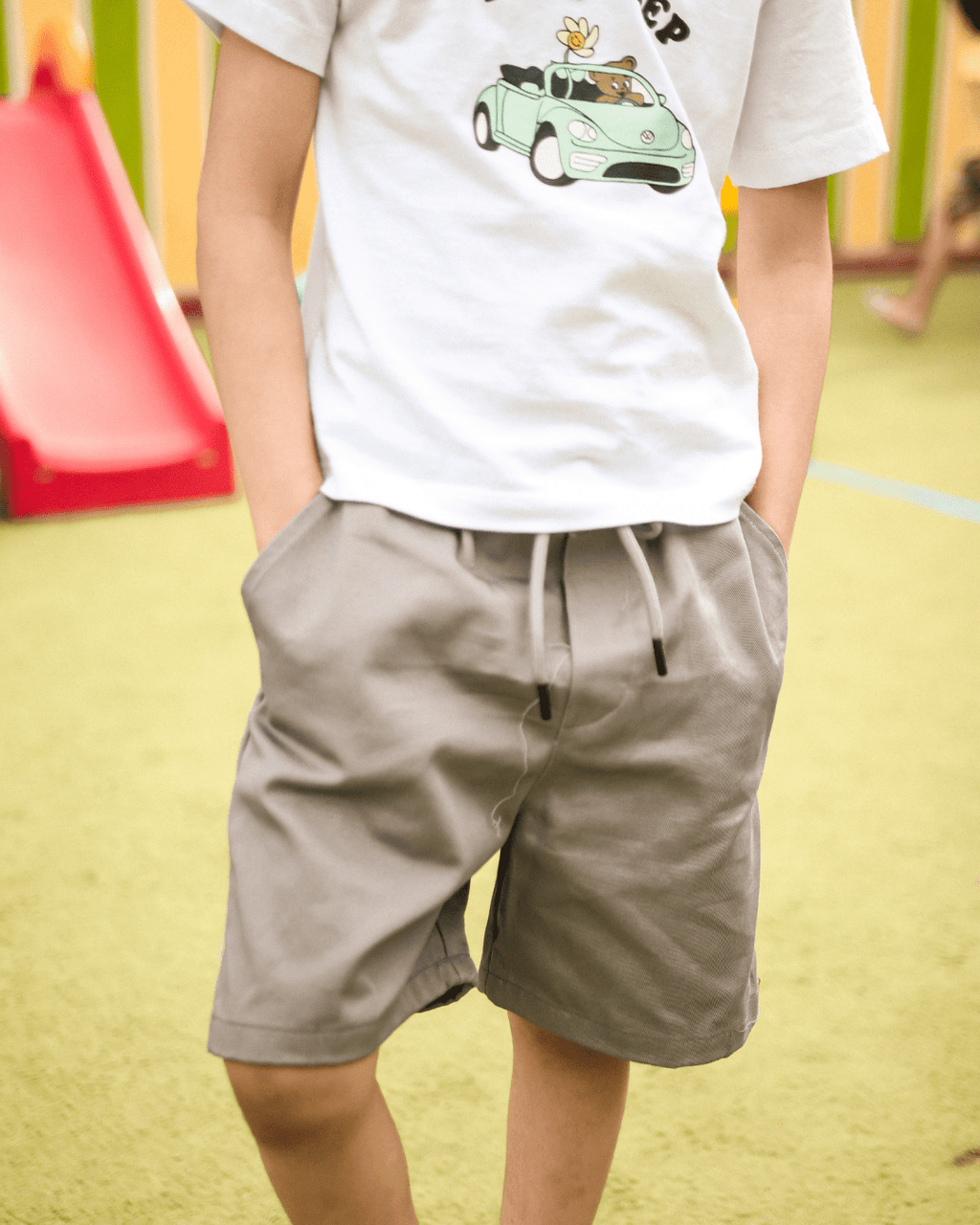 Sand Grey - Brown Shorts - Kids Unisex 3 - 4 Years - Premium Unisex | LEKSI Pakistan
