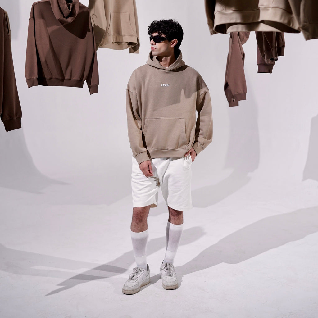 Sandstorm Beige Cloud Hoodie S - Premium Unisex Raglan Hoodie | LEKSI Pakistan