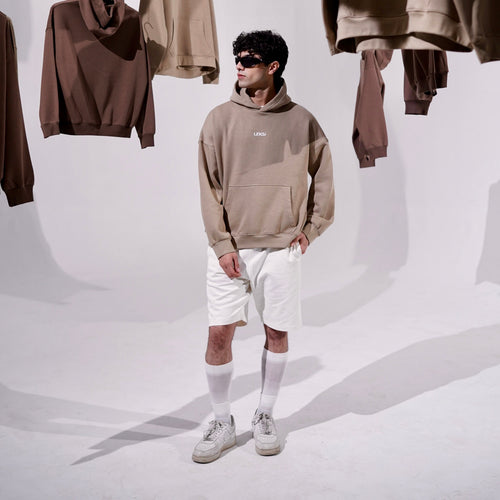 Sandstorm Beige Cloud Hoodie S - Premium Unisex Raglan Hoodie | LEKSI Pakistan