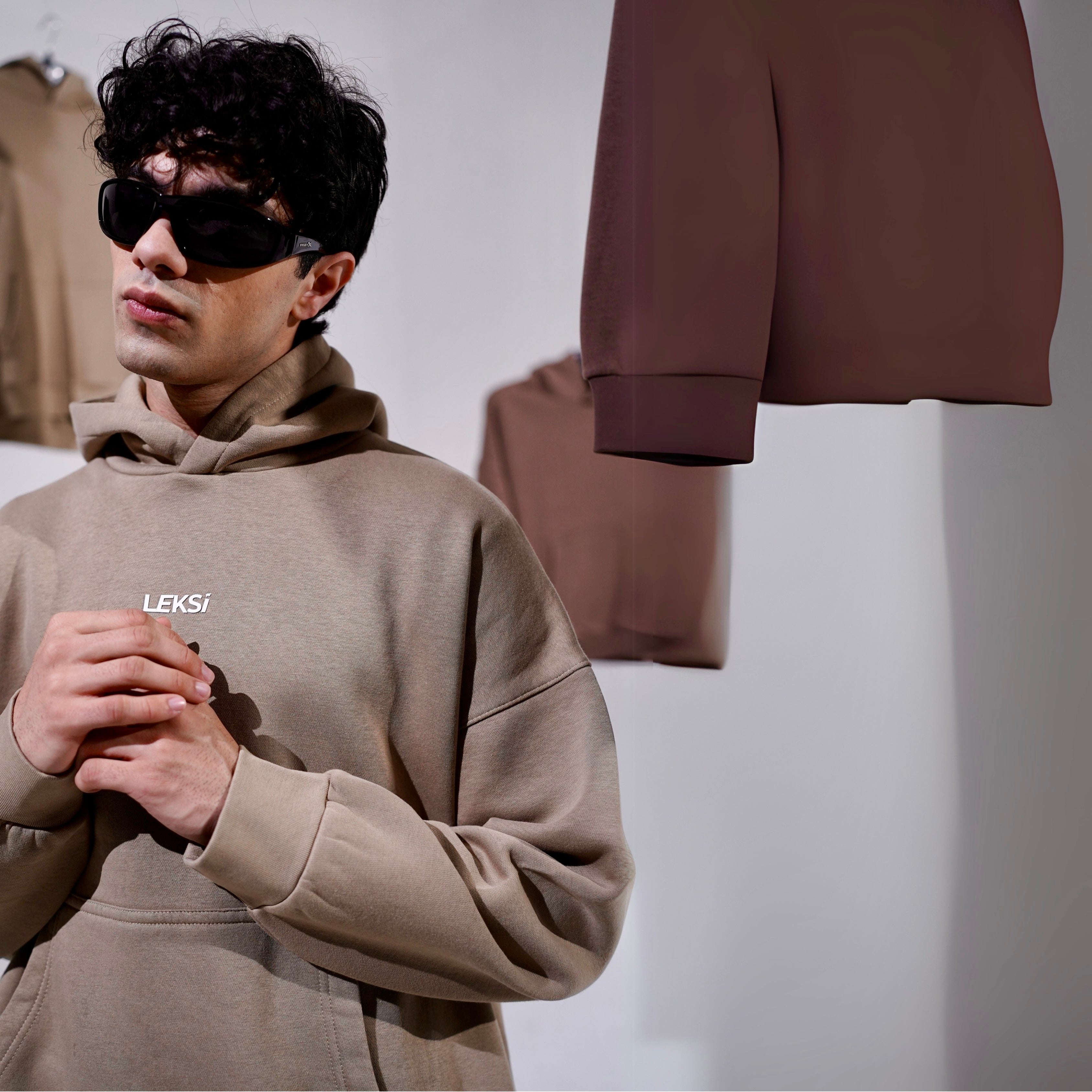 Sandstorm Beige Cloud Hoodie S - Premium Unisex Raglan Hoodie | LEKSI Pakistan