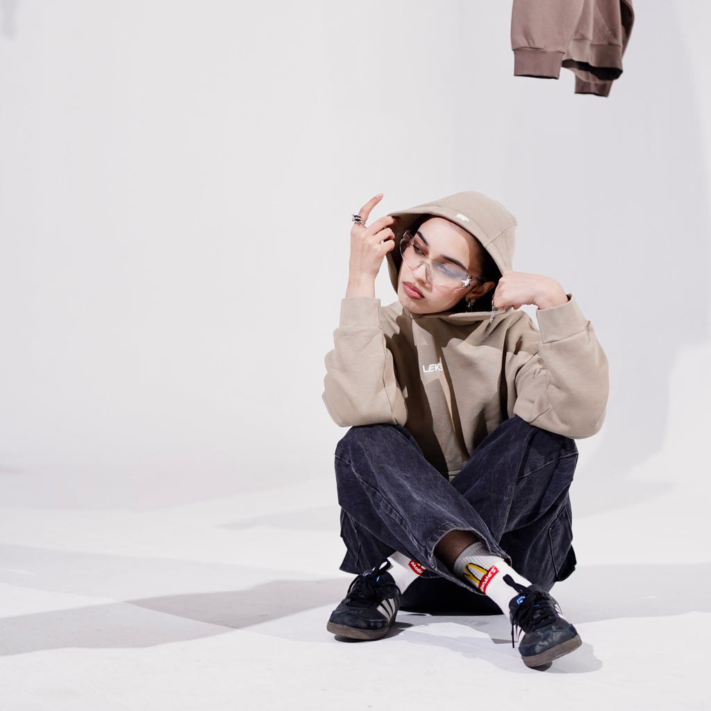 Sandstorm Beige Cloud Hoodie S - Premium Unisex Raglan Hoodie | LEKSI Pakistan