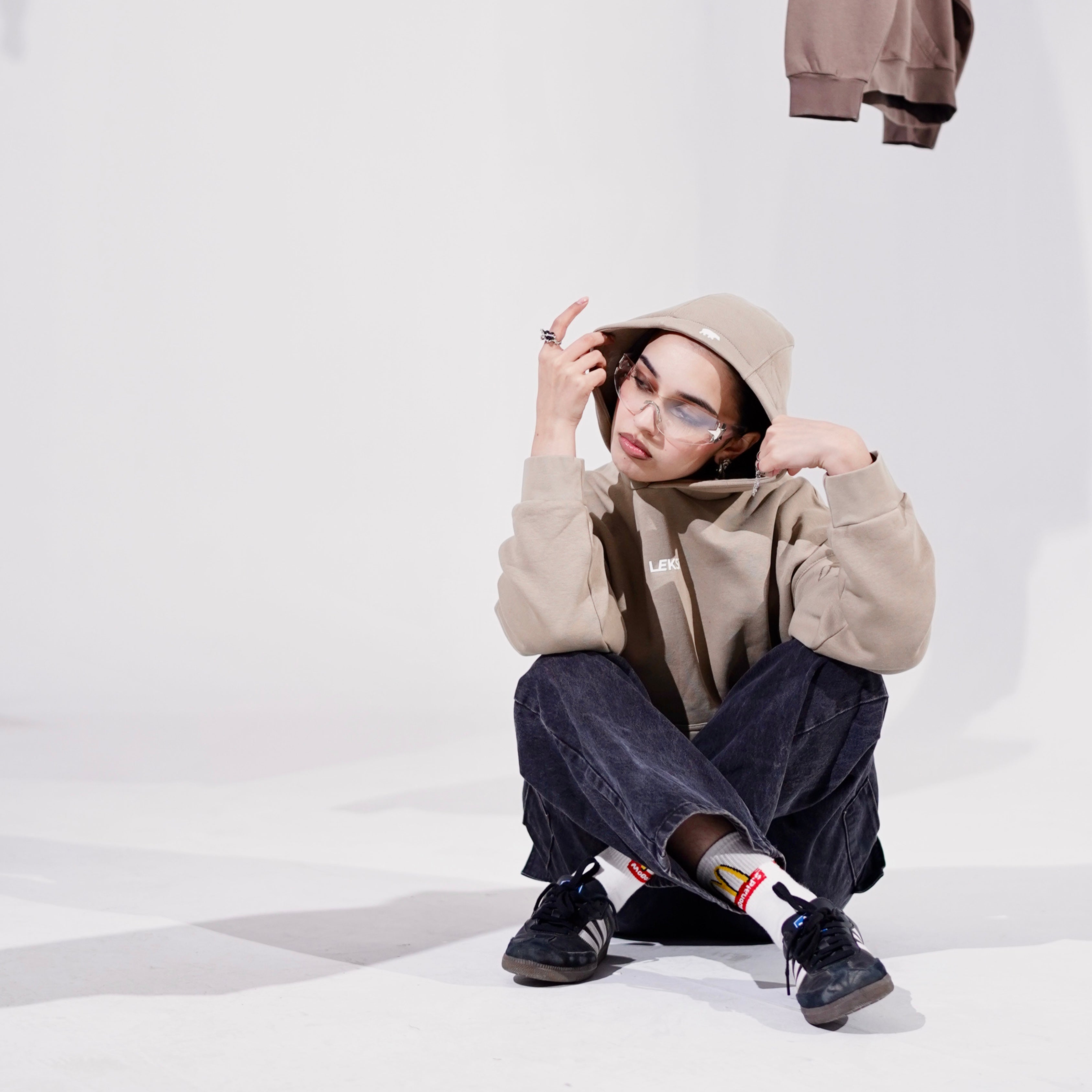 Sandstorm Beige Cloud Hoodie S - Premium Unisex Raglan Hoodie | LEKSI Pakistan