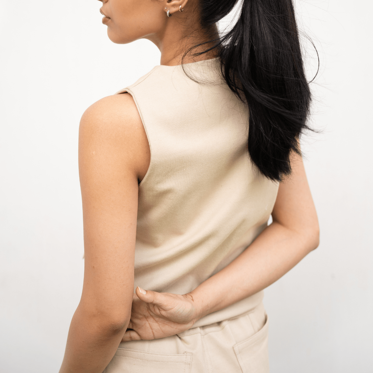 Sandy Beige Waistcoat & Wide - Leg Pants Set XXS - Premium Unisex | LEKSI Pakistan