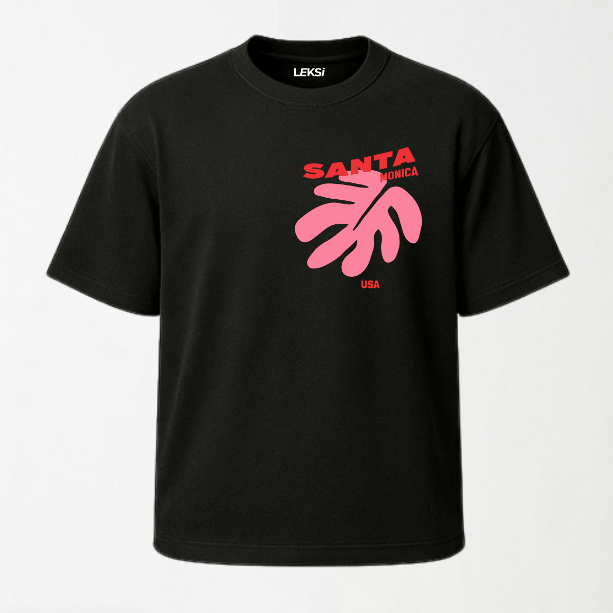 Santa Monica - Round Neck Unisex T Shirt S - Premium Unisex Graphic T-Shirt | LEKSI Pakistan