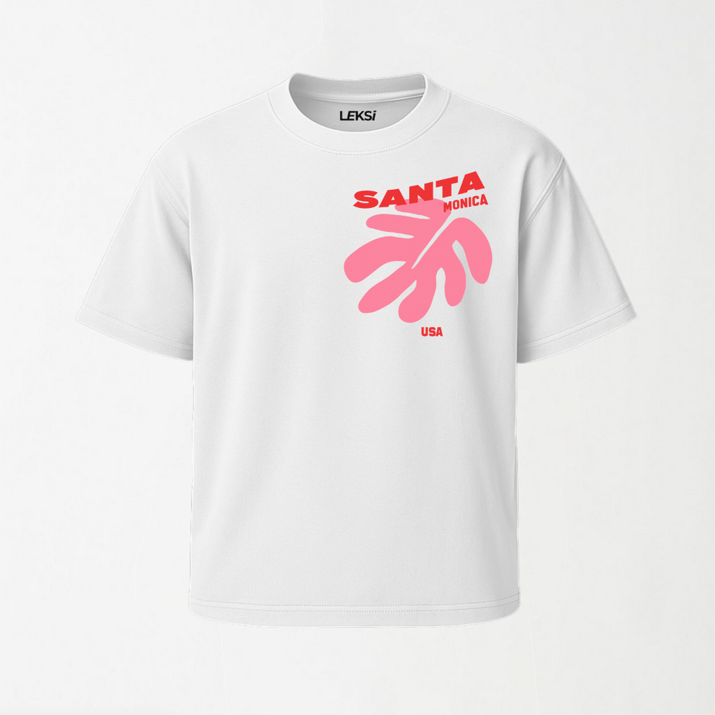 Santa Monica - Round Neck Unisex T Shirt S - Premium Unisex Graphic T-Shirt | LEKSI Pakistan