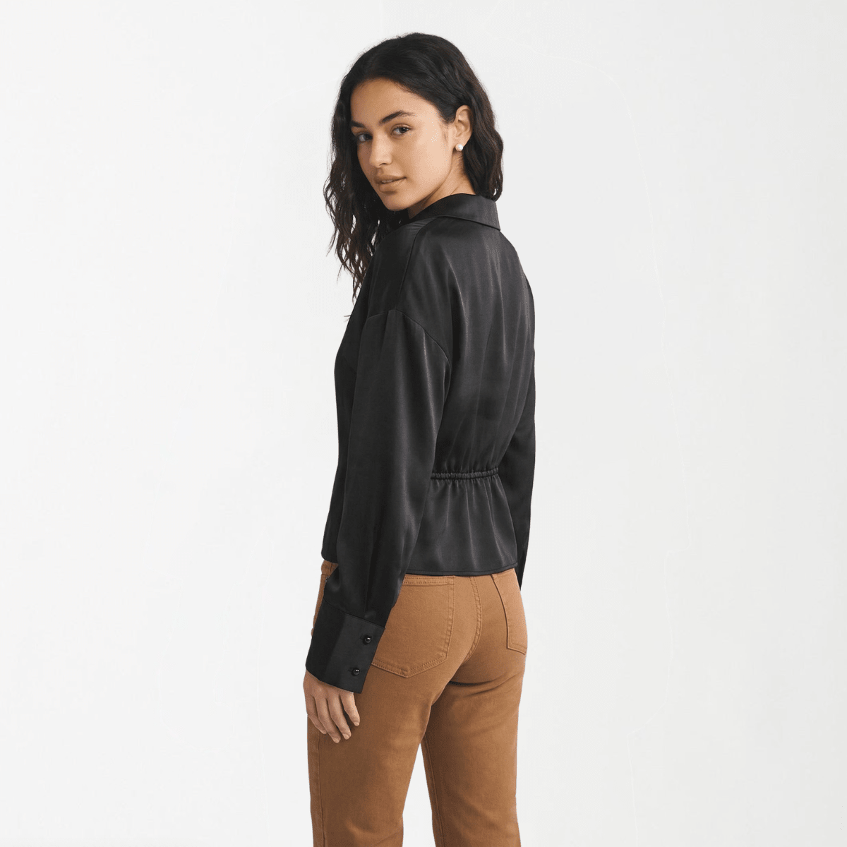 Satin Blouse With Thin Belt XS - Premium Unisex | LEKSI Pakistan