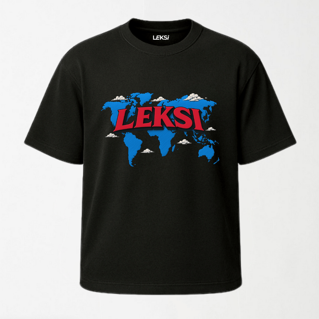 Scribbled World Wide - Round Neck Unisex T Shirt S - Premium Unisex Graphic T-Shirt | LEKSI Pakistan