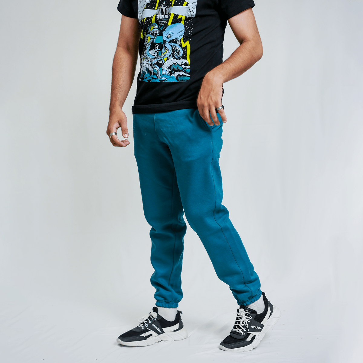 Sea Blue Unisex Fleece Sweatpants (Winter - Friendly) XS - Premium Unisex Sweatpants | LEKSI Pakistan