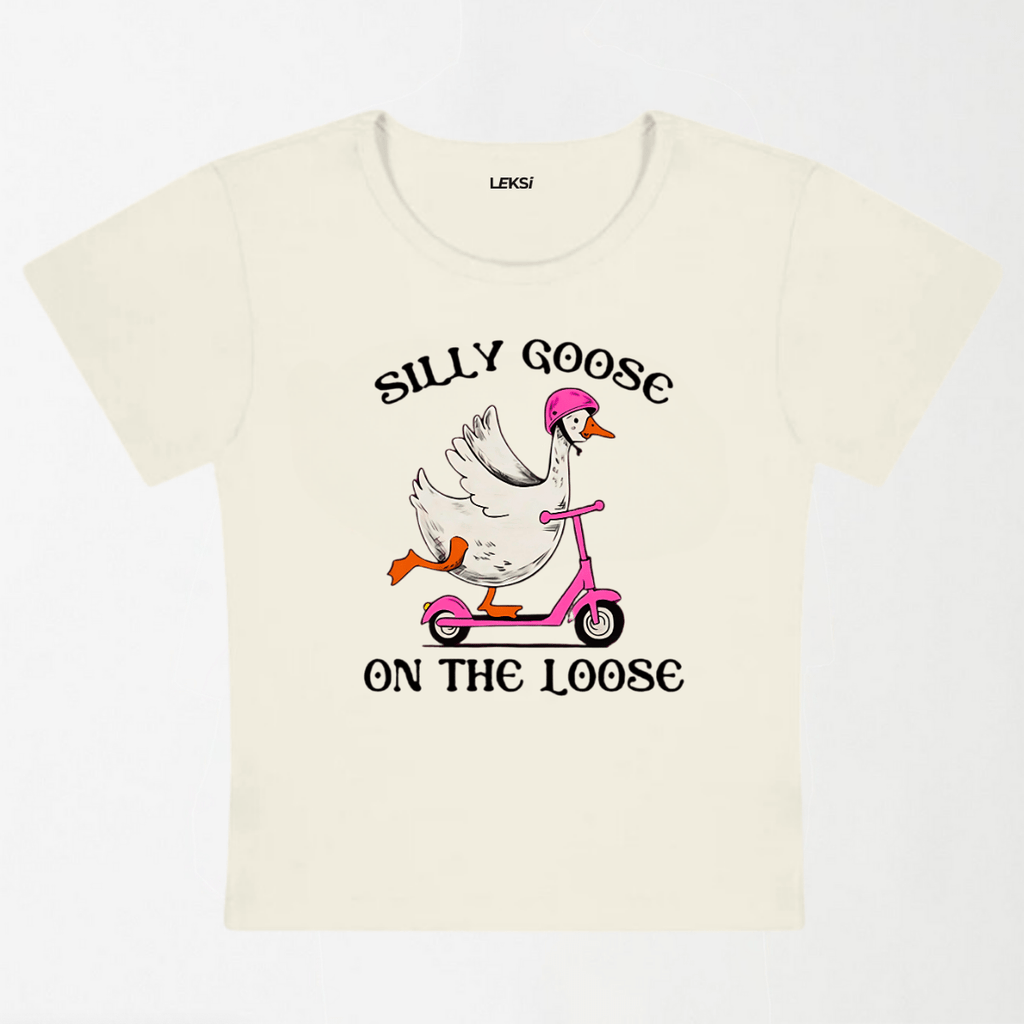 Silly Goose On The Loose Y2K Baby Tee XXS - Premium Unisex | LEKSI Pakistan