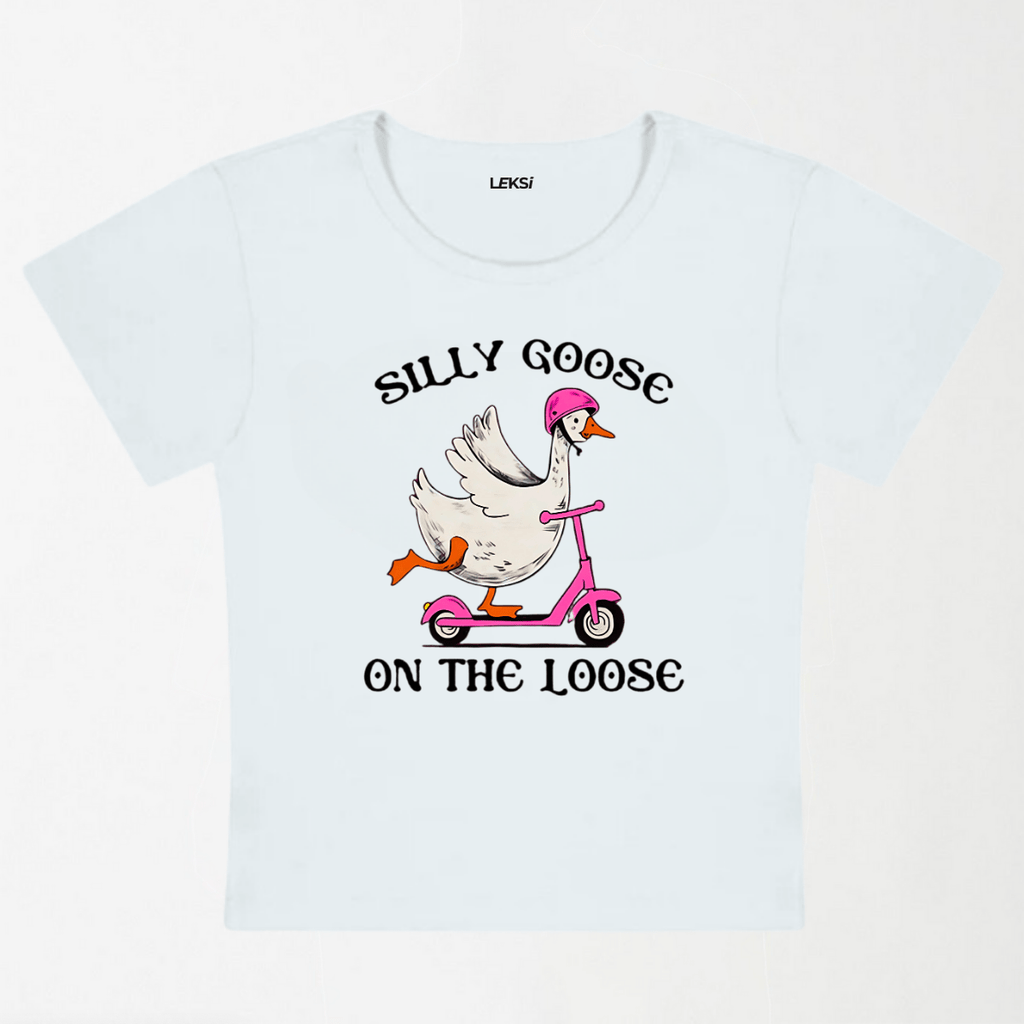 Silly Goose On The Loose Y2K Baby Tee XXS - Premium Unisex | LEKSI Pakistan