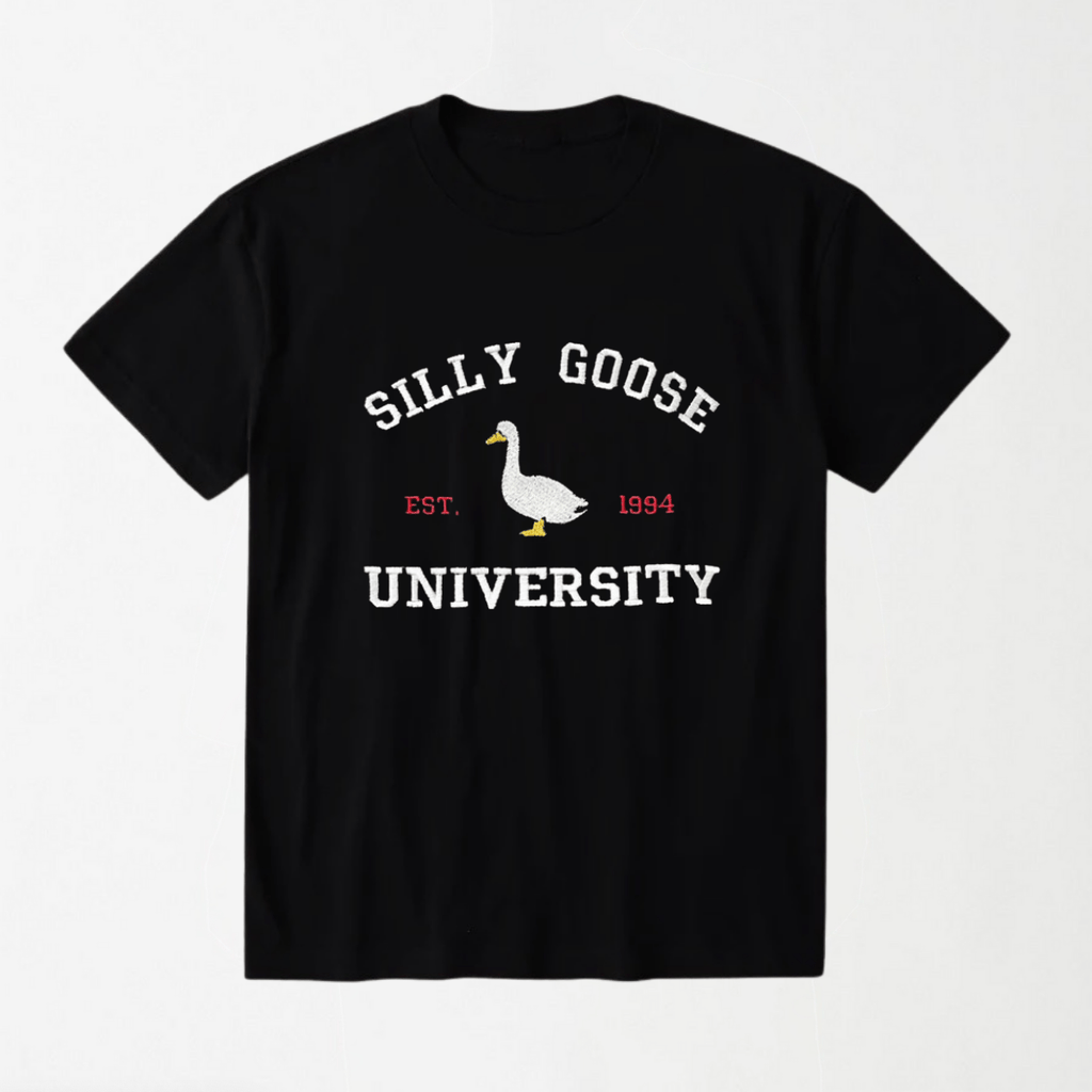 Silly Goose University EST 1994 - Round Neck Unisex T Shirt S - Premium Unisex Graphic T-Shirt | LEKSI Pakistan