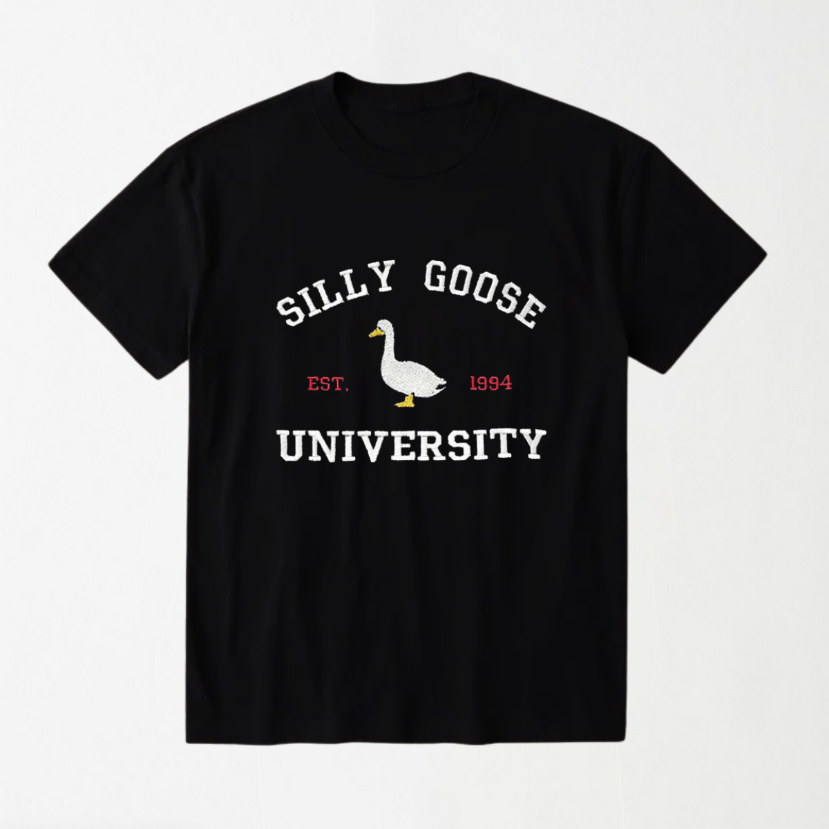 Silly Goose University EST 1994 - Round Neck Unisex T Shirt S - Premium Unisex Graphic T-Shirt | LEKSI Pakistan