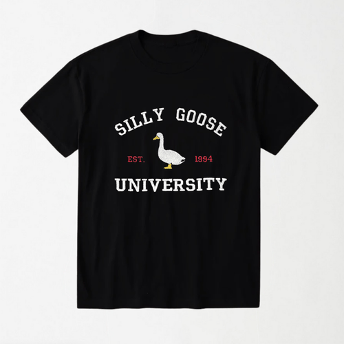 Silly Goose University EST 1994 - Round Neck Unisex T Shirt S - Premium Unisex Graphic T-Shirt | LEKSI Pakistan