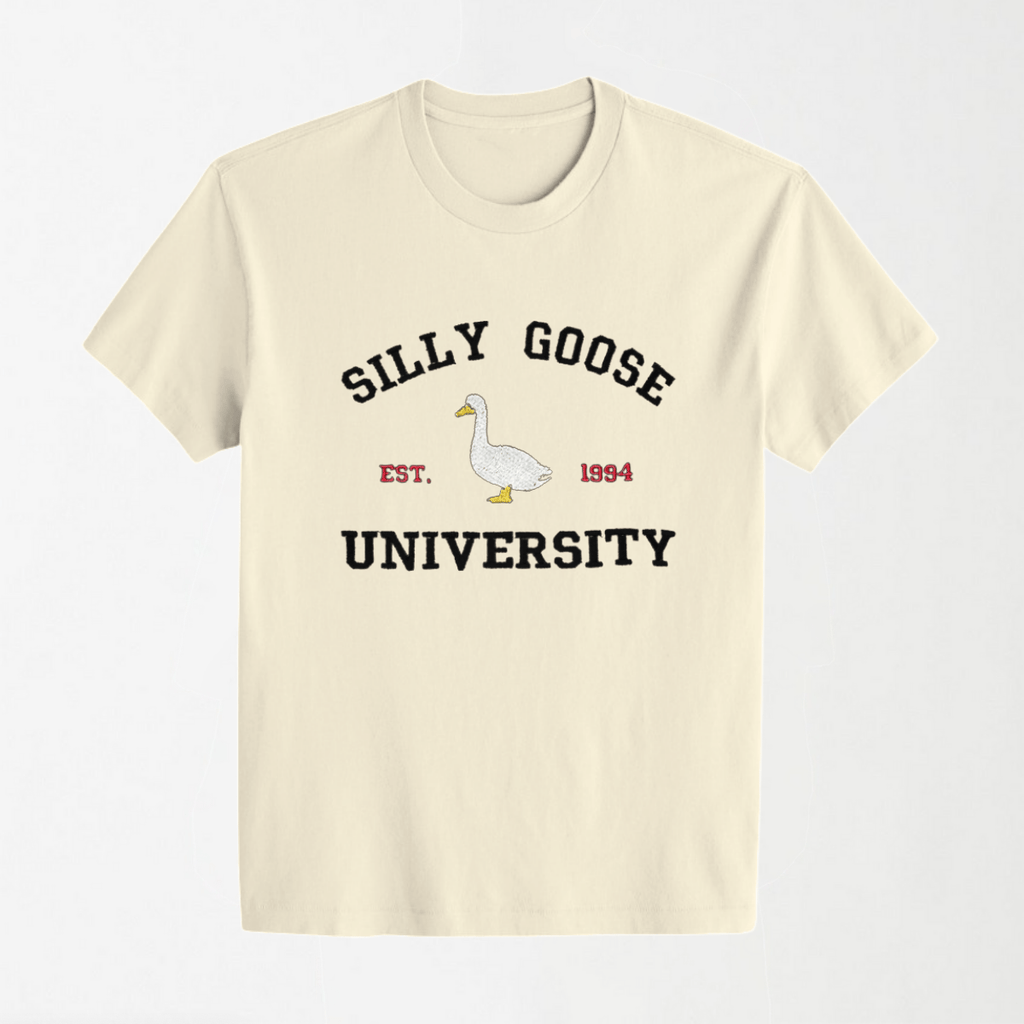 Silly Goose University EST 1994 - Round Neck Unisex T Shirt S - Premium Unisex Graphic T-Shirt | LEKSI Pakistan