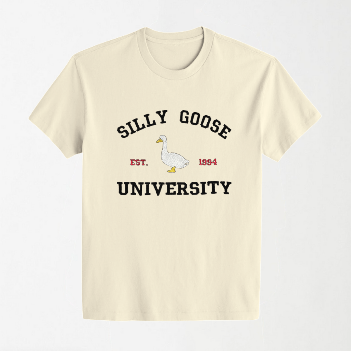 Silly Goose University EST 1994 - Round Neck Unisex T Shirt S - Premium Unisex Graphic T-Shirt | LEKSI Pakistan
