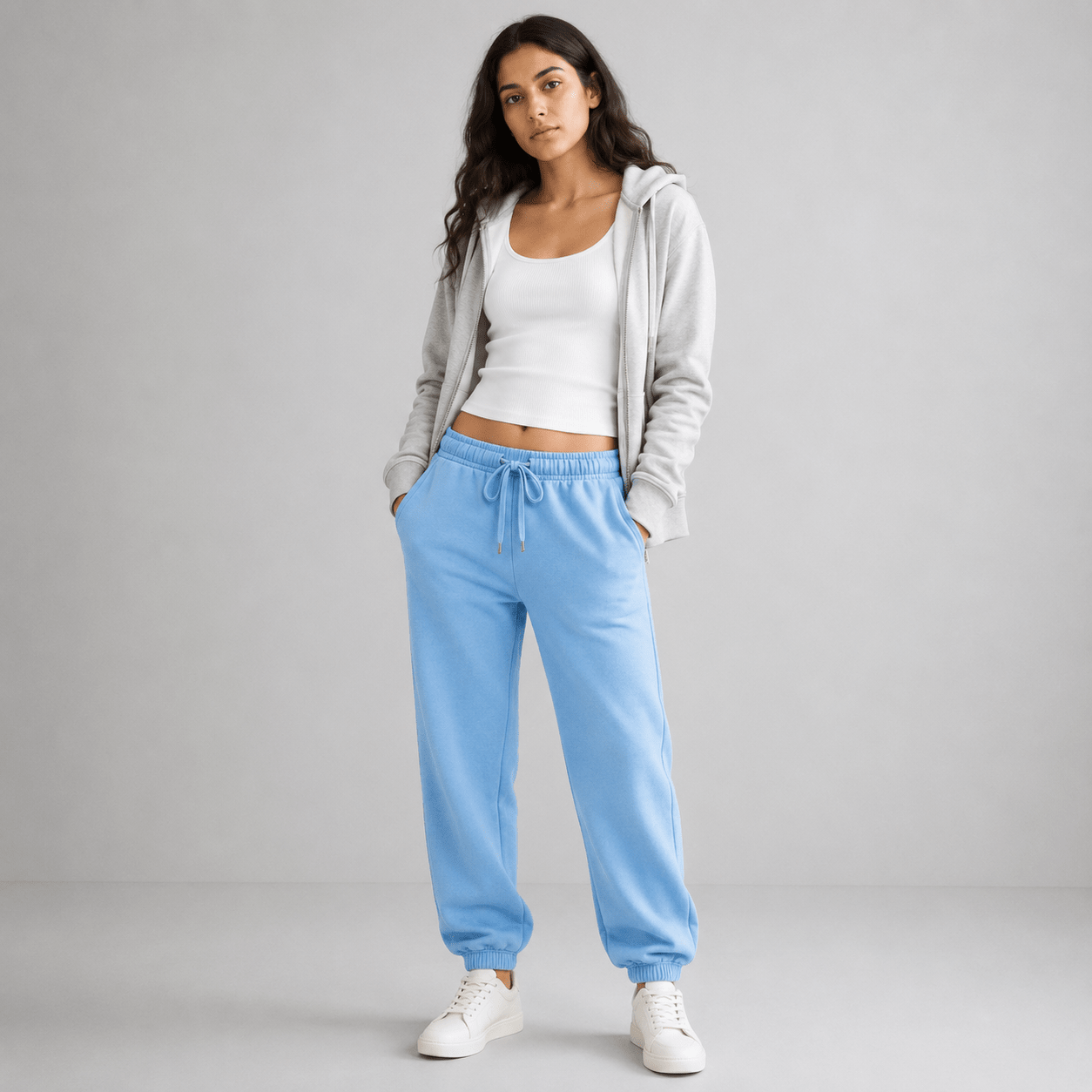Sky Blue Unisex Fleece Sweatpants (Winter-Friendly) XS - Premium Unisex Sweatpants | LEKSI Pakistan