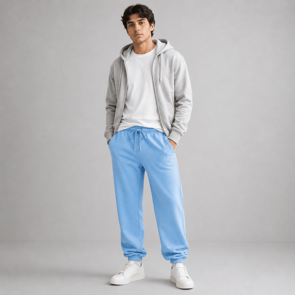 Sky Blue Unisex Fleece Sweatpants (Winter-Friendly) XS - Premium Unisex Sweatpants | LEKSI Pakistan