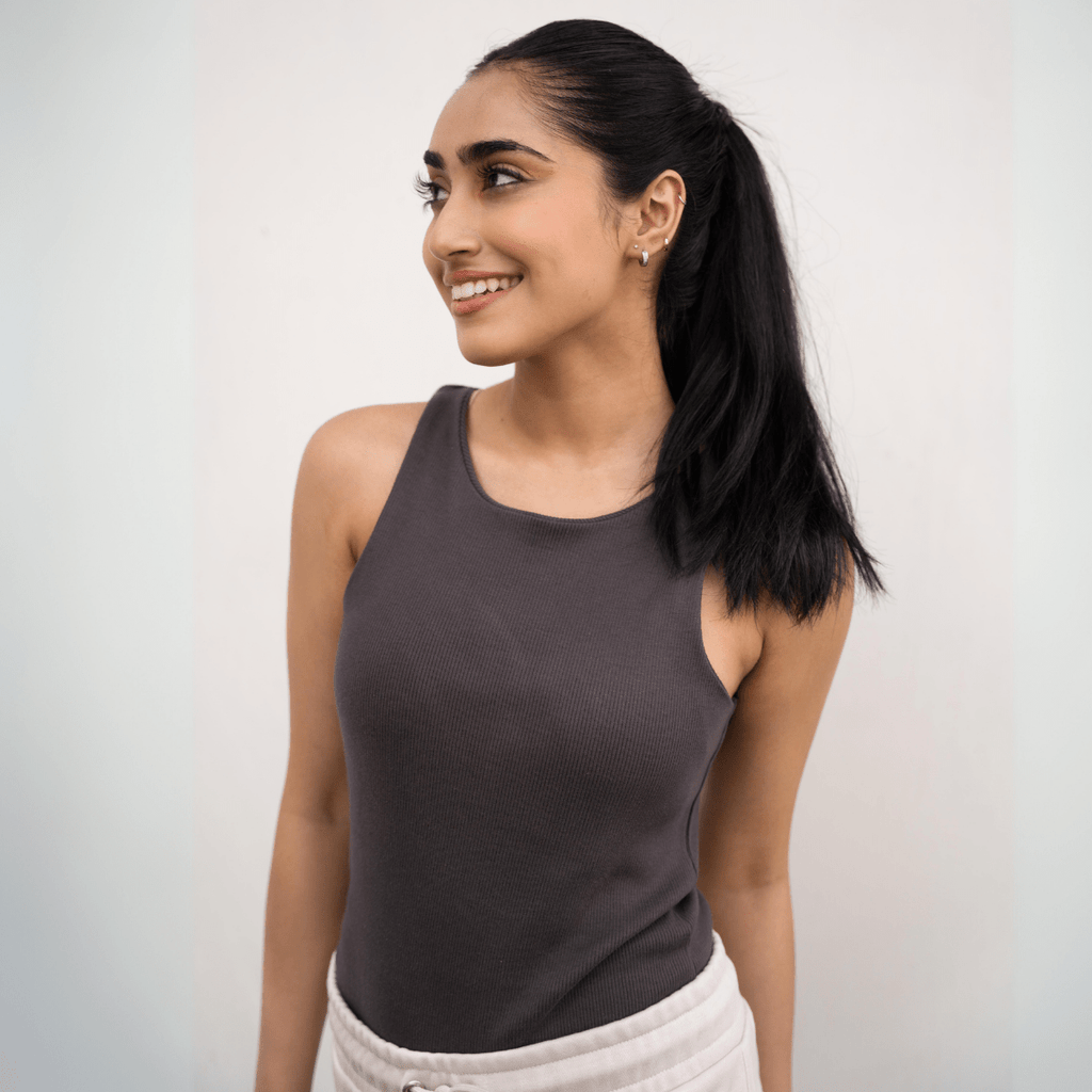 Slateberry Grey Ribbed Bodysuit XXS - Premium Unisex | LEKSI Pakistan