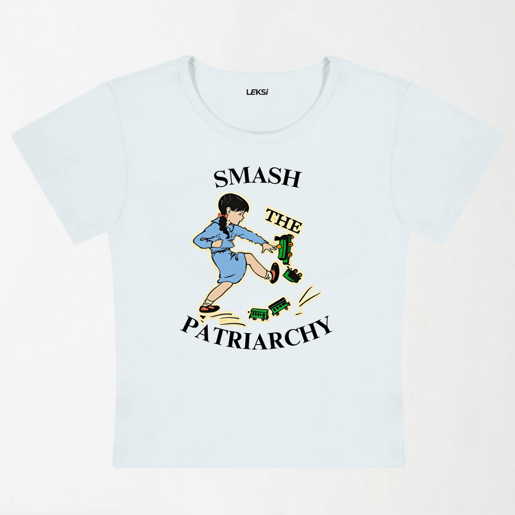 Smash The Patriarchy Y2K Baby Tee XXS - Premium Unisex | LEKSI Pakistan
