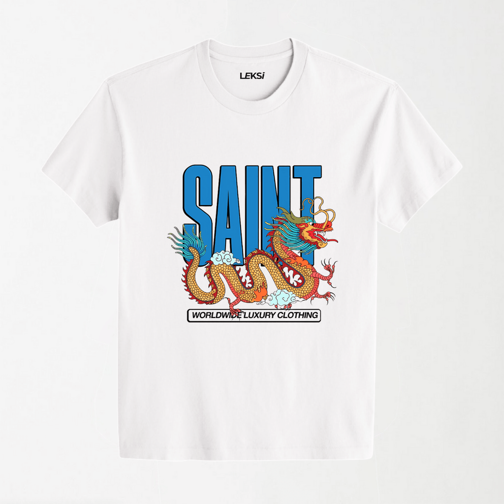 Snake Dragon - Round Neck Unisex T Shirt S - Premium Unisex Graphic T-Shirt | LEKSI Pakistan