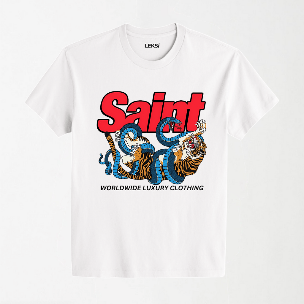 Snake Tiger - Round Neck Unisex T Shirt S - Premium Unisex Graphic T-Shirt | LEKSI Pakistan