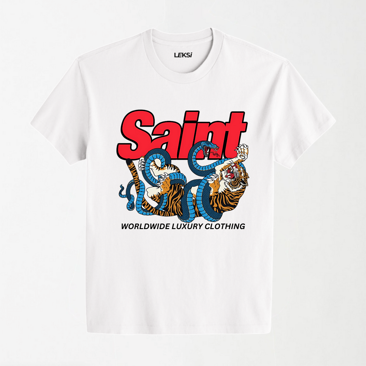 Snake Tiger - Round Neck Unisex T Shirt S - Premium Unisex Graphic T-Shirt | LEKSI Pakistan