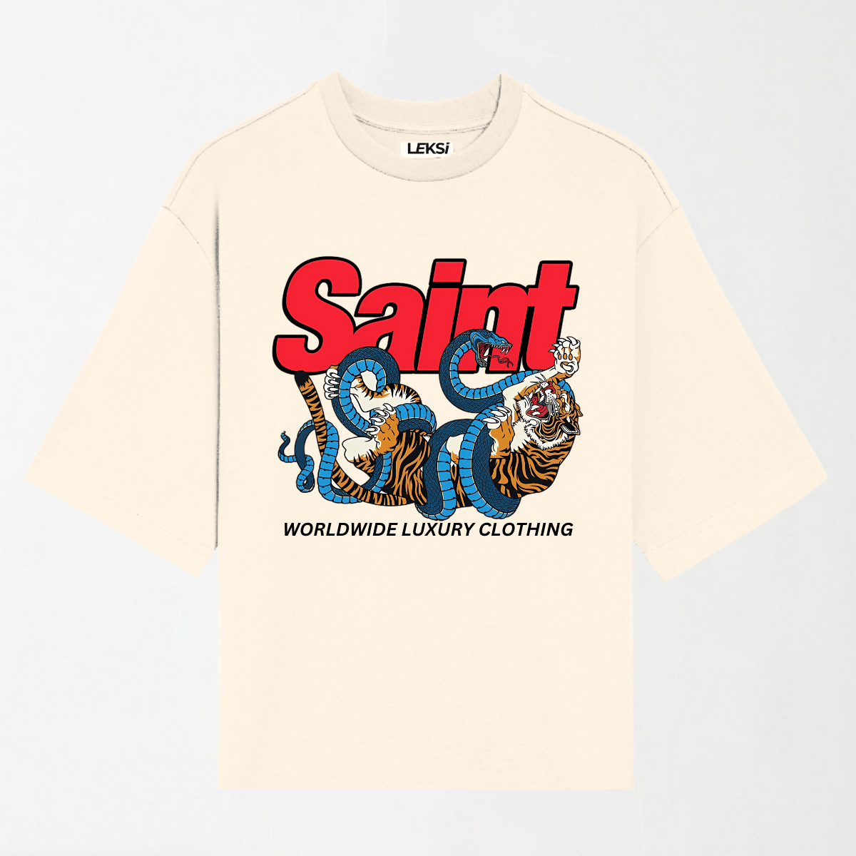 Snake Tiger - Round Neck Unisex T Shirt S - Premium Unisex Graphic T-Shirt | LEKSI Pakistan