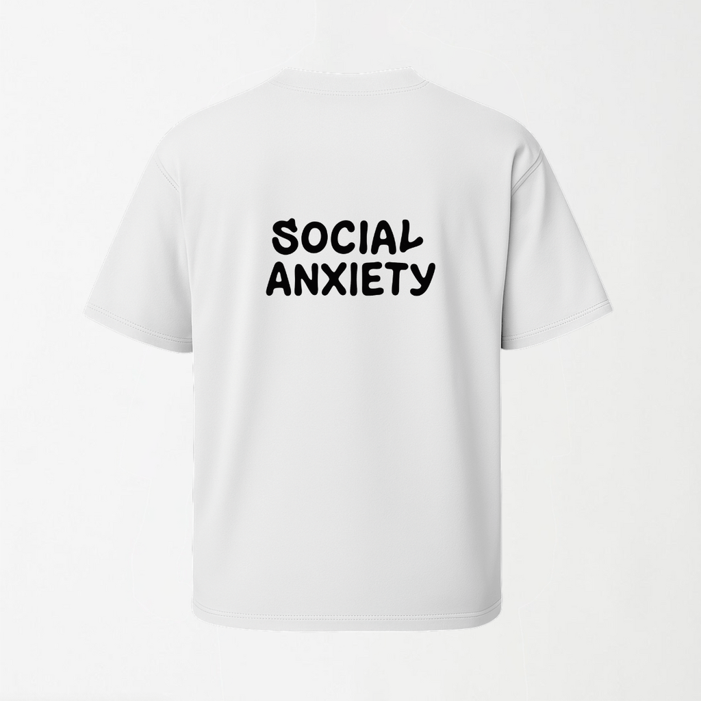 Social Anxiety - Round Neck Unisex T Shirt S - Premium Unisex Graphic T-Shirt | LEKSI Pakistan