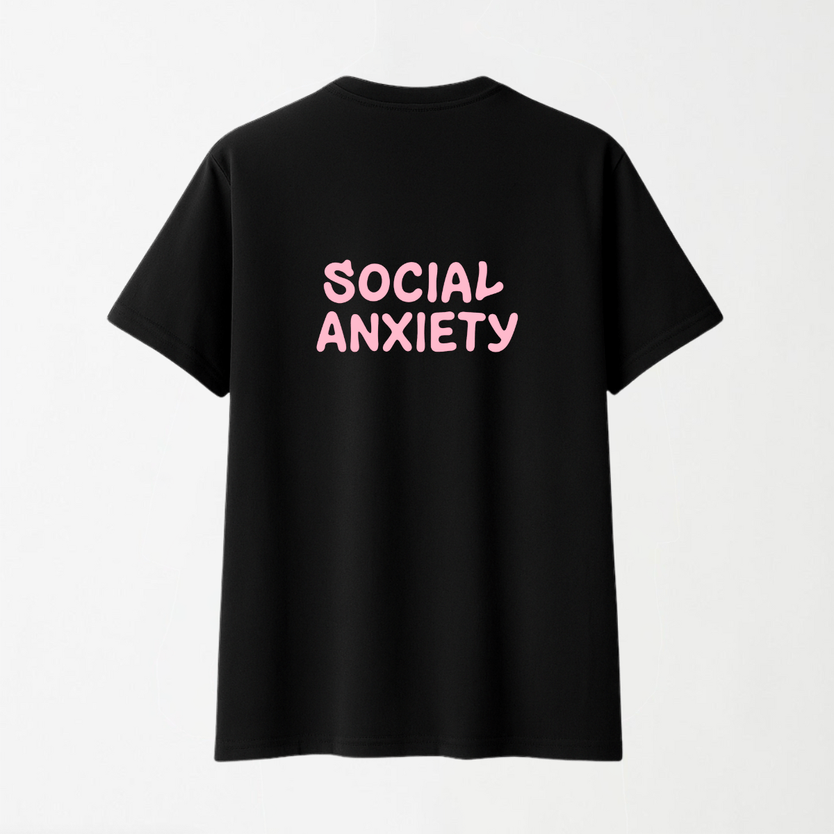 Social Anxiety - Round Neck Unisex T Shirt S - Premium Unisex Graphic T-Shirt | LEKSI Pakistan