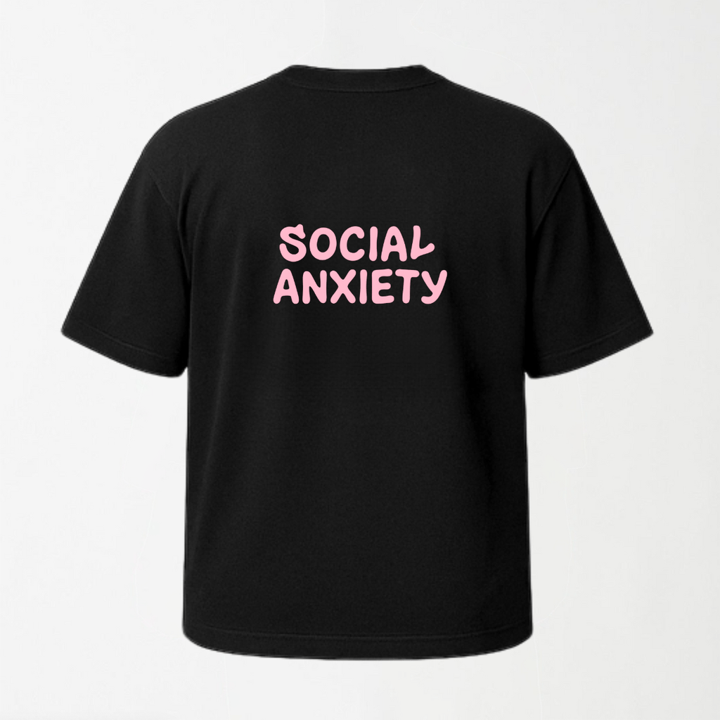 Social Anxiety - Round Neck Unisex T Shirt S - Premium Unisex Graphic T-Shirt | LEKSI Pakistan