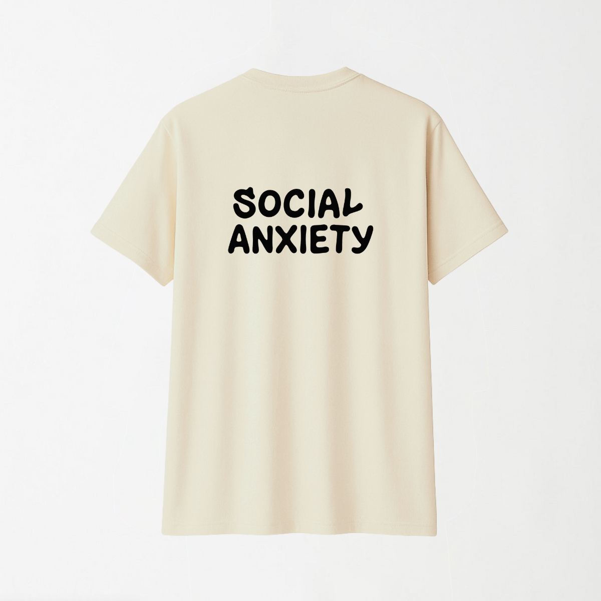Social Anxiety - Round Neck Unisex T Shirt S - Premium Unisex Graphic T-Shirt | LEKSI Pakistan