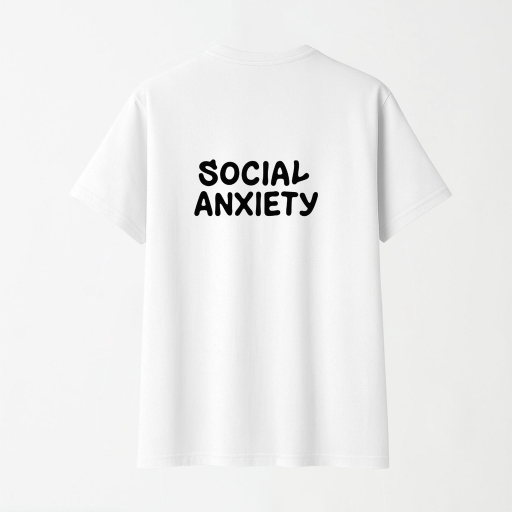 Social Anxiety - Round Neck Unisex T Shirt S - Premium Unisex Graphic T-Shirt | LEKSI Pakistan