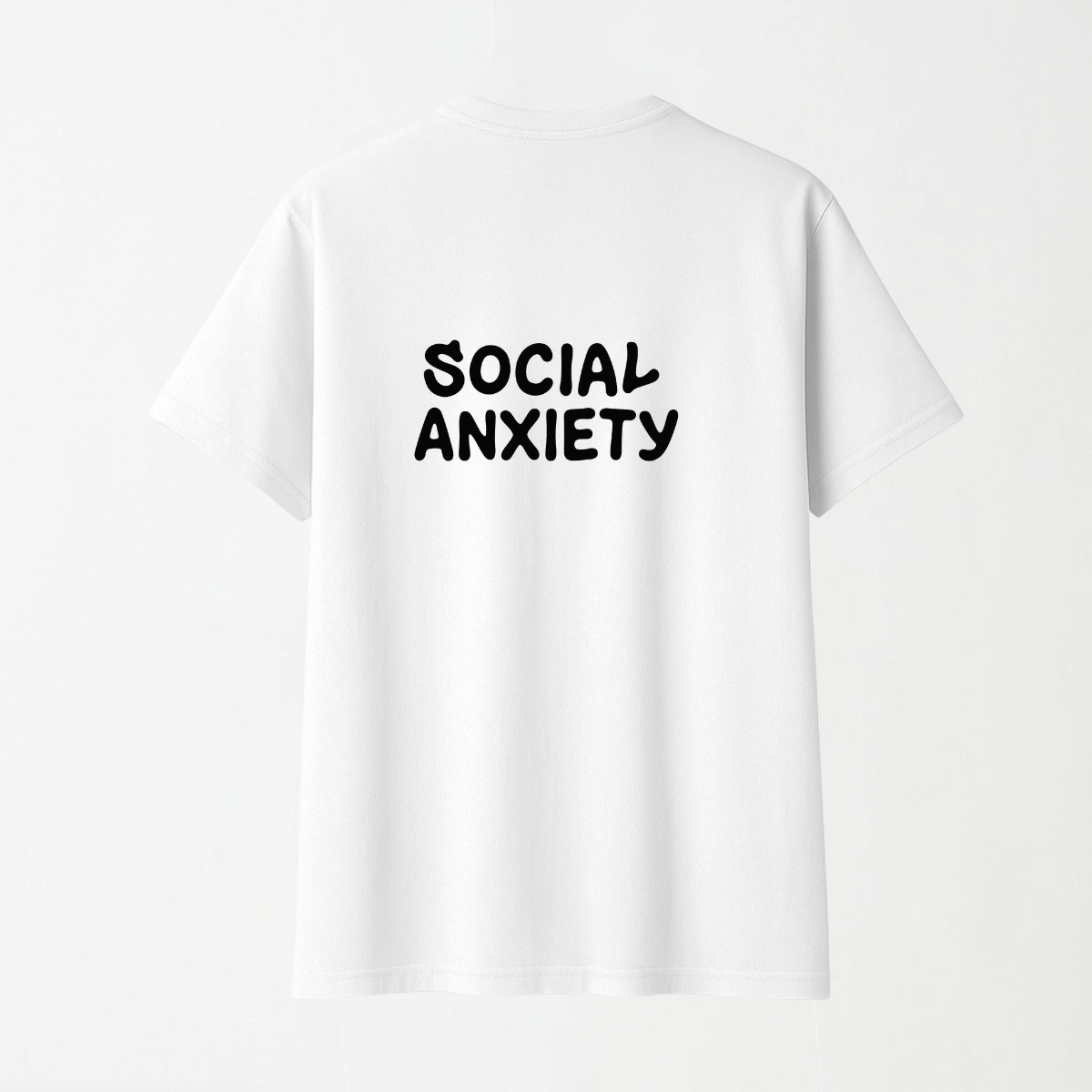 Social Anxiety - Round Neck Unisex T Shirt S - Premium Unisex Graphic T-Shirt | LEKSI Pakistan