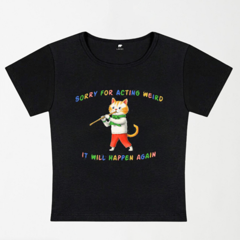 Sorry For Acting Weird Y2K Baby Tee XXS - Premium Unisex | LEKSI Pakistan