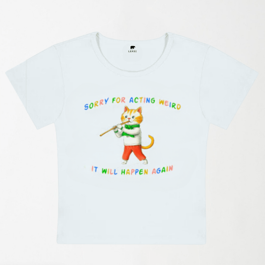 Sorry For Acting Weird Y2K Baby Tee XXS - Premium Unisex | LEKSI Pakistan