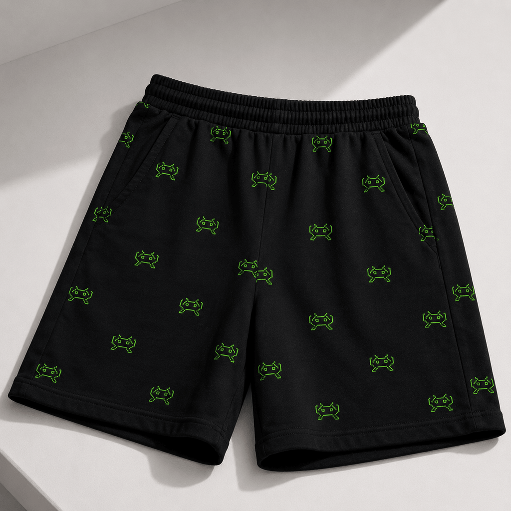 Space Invader Gamer Shorts S - Premium Unisex Men's Shorts | LEKSI Pakistan