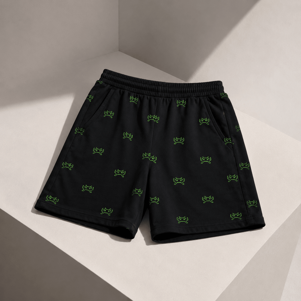 Space Invader Gamer Shorts S - Premium Unisex Men's Shorts | LEKSI Pakistan