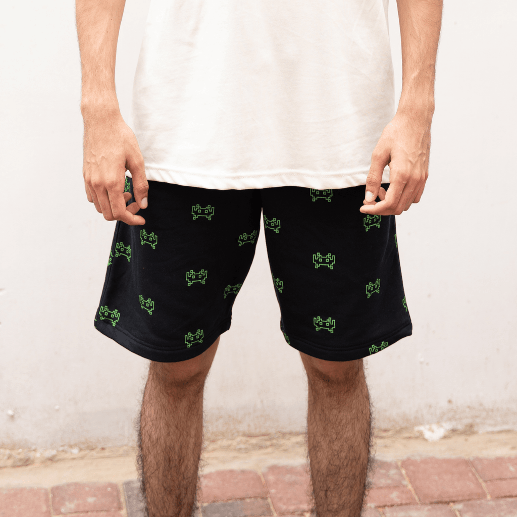 Space Invader Gamer Shorts S - Premium Unisex Men's Shorts | LEKSI Pakistan