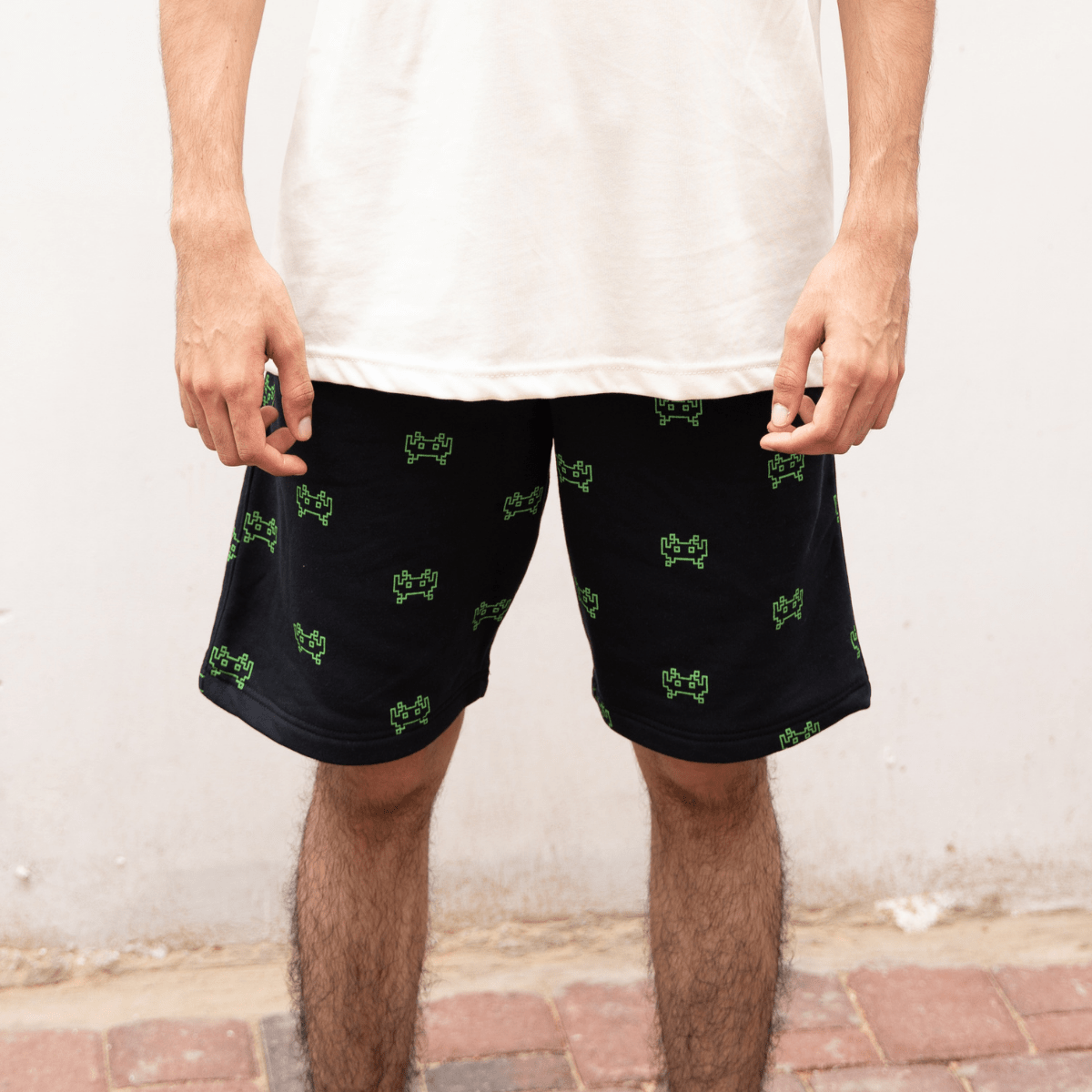 Space Invader Gamer Shorts S - Premium Unisex Men's Shorts | LEKSI Pakistan