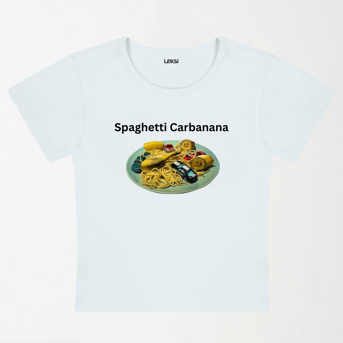 Spaghetti Carbanana Y2K Baby Tee XXS - Premium Unisex | LEKSI Pakistan