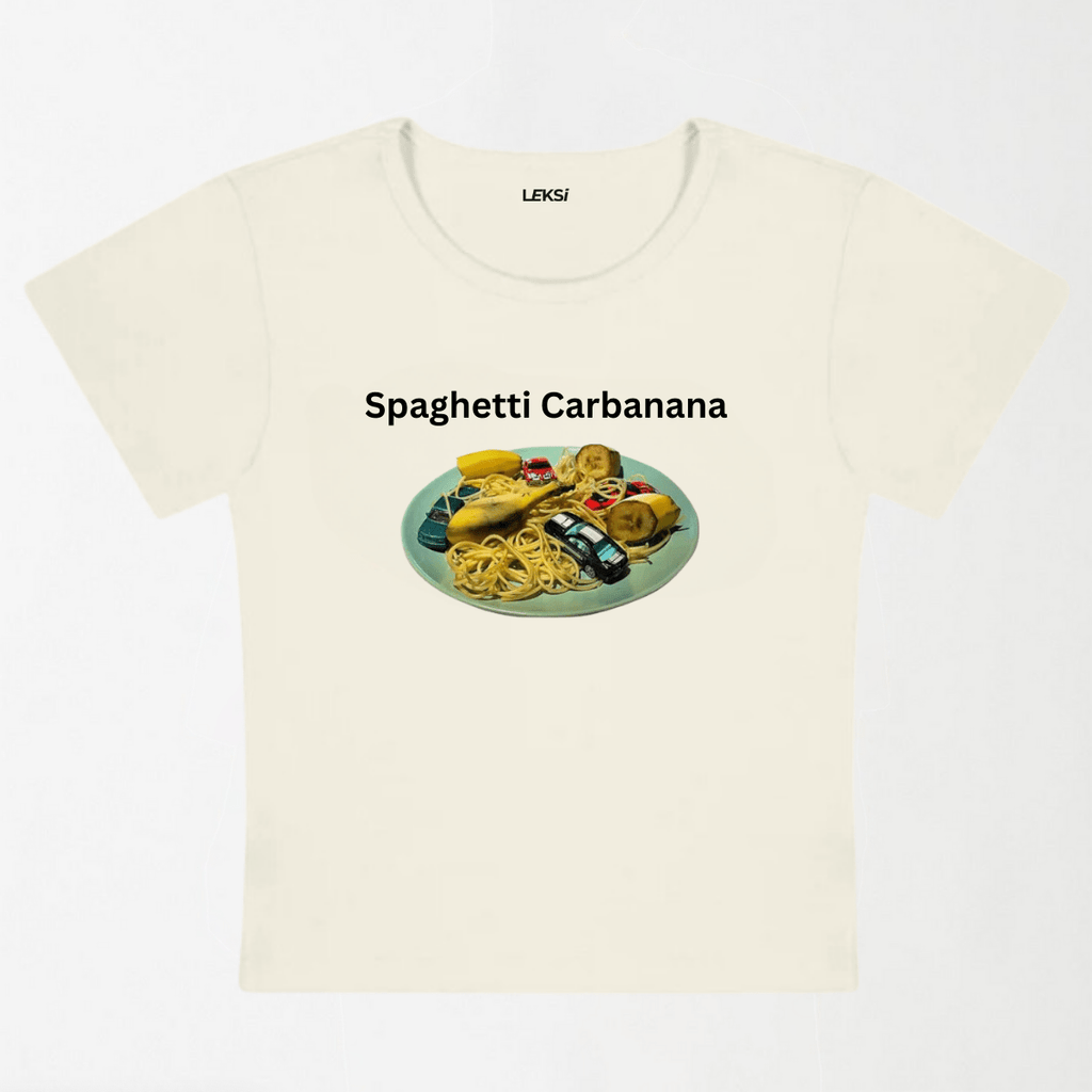 Spaghetti Carbanana Y2K Baby Tee XXS - Premium Unisex | LEKSI Pakistan