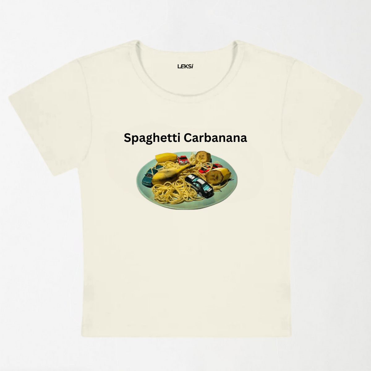 Spaghetti Carbanana Y2K Baby Tee XXS - Premium Unisex | LEKSI Pakistan