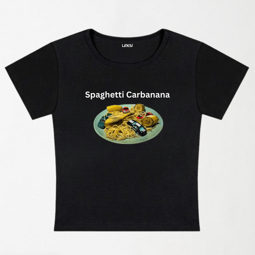 Spaghetti Carbanana Y2K Baby Tee XXS - Premium Unisex | LEKSI Pakistan