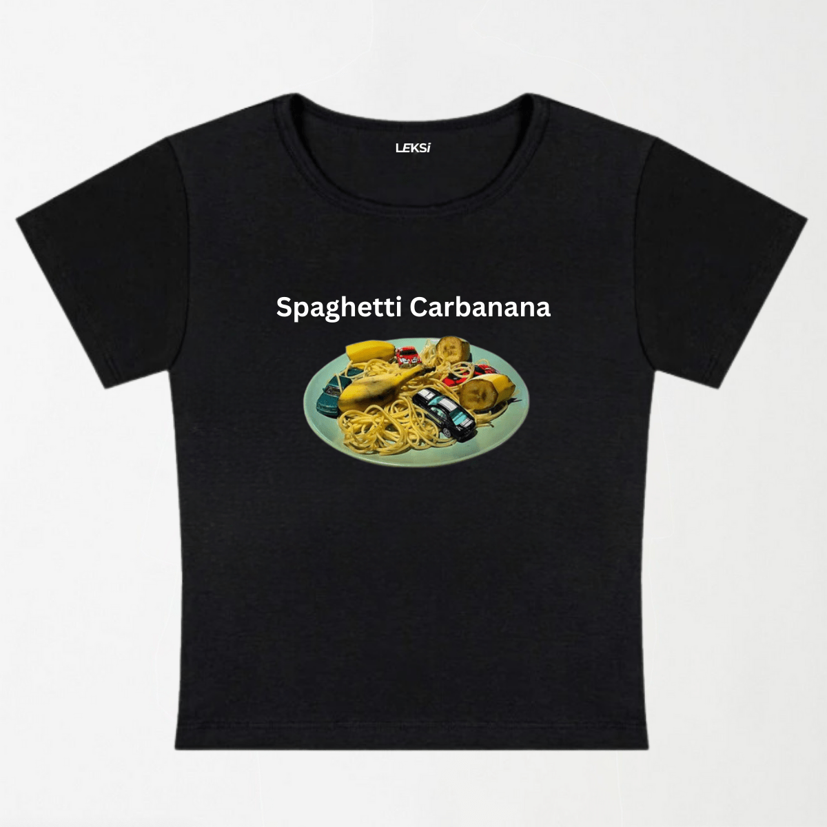 Spaghetti Carbanana Y2K Baby Tee XXS - Premium Unisex | LEKSI Pakistan