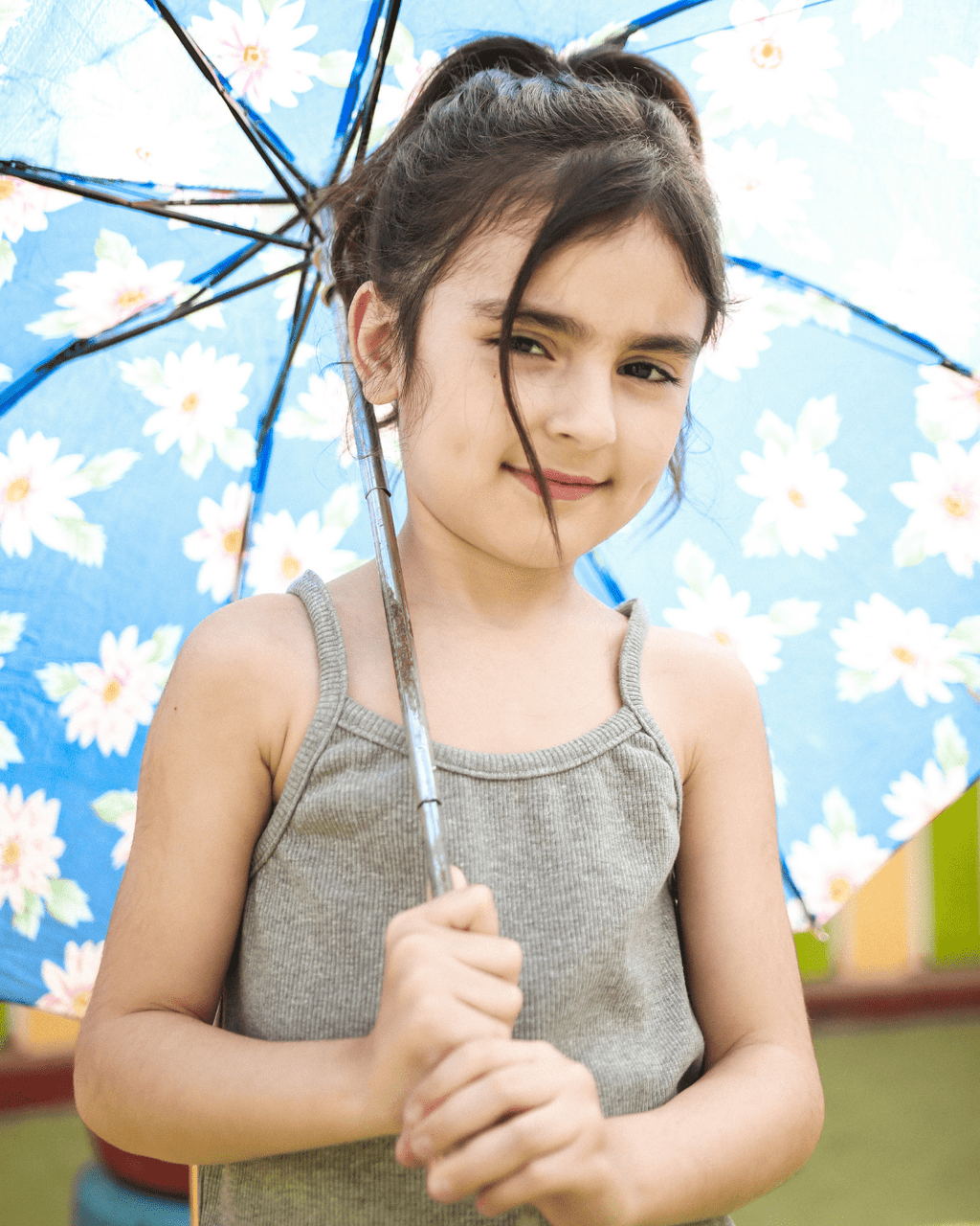 Spaghetti Strap Girls Ribbed Grey Top 2 - 3 Years - Premium Unisex | LEKSI Pakistan